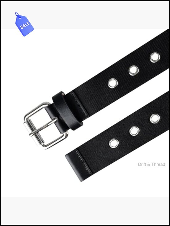 Grommet Web Belt Roller Buckle Adjustable 1.4 inch PU Tip